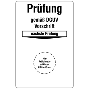 Grundplaketten "DGUV Vorschrift" - verschiedene Aufdrucke - Zum Sortiment 