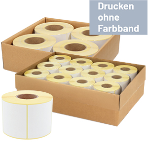 Thermodirekt Etiketten auf Rolle im Karton - Zum Sortiment 
