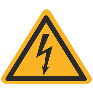 Warnung vor gefährlicher elektrischer Spannung (Blitzpfeil) - Zum Sortiment 