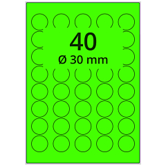 Neon Etiketten, Papier, leuchtgrün, Ø 30 mm - Zum Produkt