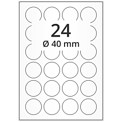 High Gloss Inkjet Etiketten, Ø 40 mm - Zum Produkt