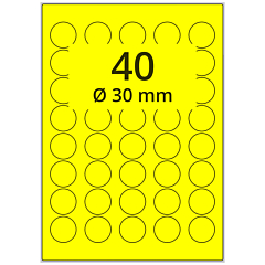 Neon Etiketten, Papier, leuchtgelb, Ø 30 mm - Zum Produkt