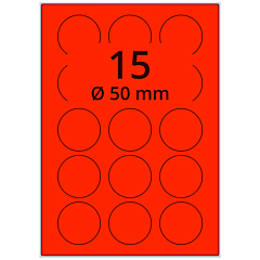 Neon Etiketten, Papier, leuchtrot, Ø 50 mm - Zum Produkt