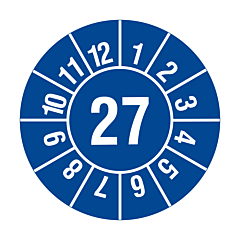 Jahresprüfplakette, 2027, Polyethylen, Ø 20 mm - Zum Produkt