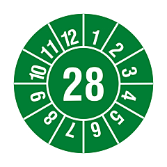 Jahresprüfplakette, 2028, Polyethylen, Ø 20 mm - Zum Produkt