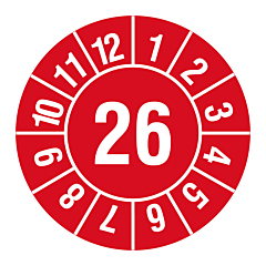 Jahresprüfplakette, 2026, Polyethylen, Ø 30 mm - Zum Produkt