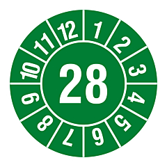 Jahresprüfplakette, 2028, Polyethylen, Ø 30 mm - Zum Produkt