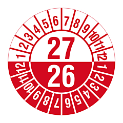 Mehrjahresprüfplakette, 2026-2027, Polyethylen, Ø 30 mm - Zum Produkt