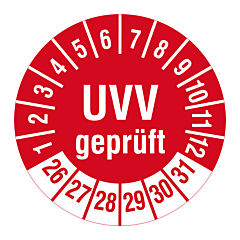 UVV Prüfplakette, 2026-2031, Polyethylen, Ø 30 mm - Zum Produkt