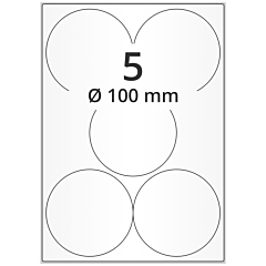 Polyester Etiketten, weiß, Ø 100 mm - Zum Produkt