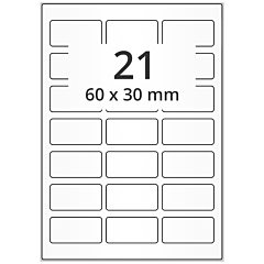 Polyester Etiketten, weiß, 60 x 30 mm - Zum Produkt
