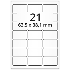 Polyester Etiketten, weiß, 63,5 x 38,1 mm - Zum Produkt