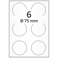 Runde Papier Etiketten, Ø 75 mm - Zum Produkt