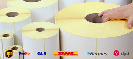 Unbedruckter Versandetiketten, geeignet für Paketdienste wie DHL, UPS, GLS, Hermes oder DPD.