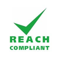 Gr&uuml;nes H&auml;kchen mit der Aufschrift &bdquo;REACH Compliant&ldquo; als Symbol f&uuml;r die Einhaltung der EU-Chemikalienverordnung bei Labelident Produkten.